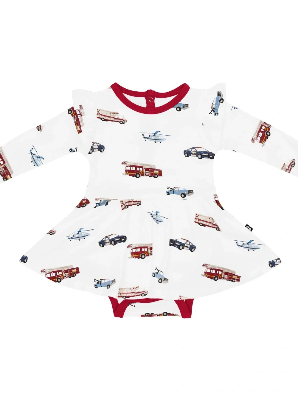 🚓🚒 Kyte Baby First Responder Twirl Bodysuit Dress – Size 0/3 Months | EC 🚒🚑